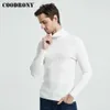 COODRONY pull de noël hommes vêtements hiver épais chaud décontracté tricots col roulé pull classique couleur Pure pull 8253 210813