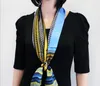 Superb Elelant Women Natural-Silk Cravat Scarf Stripthinarrow Square Dwustronne Małe Okładki Wrapses 145 * 15 Springautum Akcesoria