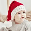 2 шт. Детский малыш младенца зимняя шапка шляпа женщин детский теплый вязкий толстый лыжный колпачок помпом с для мальчиков девушки рождество