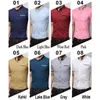 Herrklänningskjorta SHIRT STORLEK 5XL med korta ärmar, designer för affärsmän turtlenecks vända ner
