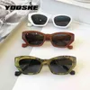 Yoogke 2021 Mała Rama Okulary Kobiet Moda Cat Eye Sun Glasses Men Retro Marka Design Wild Street Eyewear UV400