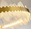 Круглый свет роскошный стеклянный лампы живущая волна в форме люстра спальня простая творческая личность ресторана