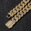 Kubansk kedjearmband diamant zirkon smycken set koppar guld länk kedjor armband armband hip hop rap mode för män kvinnor Will6791698