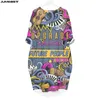 Dorywczo Suknie Jumeast Kobiety 3D Batwing Kieszonkowy Sukienka Oversized Kobiet Kreatywny Muzyka Plakat Hip Hop Sweter Summer Spódnica Nightdress