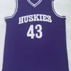 Nikivip Custom XXS-6XL 43 Lianzexin K.Tyler Jersey Mens 6-й баскетбольный майка Marlon Wayans Huskies Kenny Tyler Basketbal