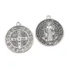 Catholicism St Benedict of Nursia Patron Against Evil Cross Medal Charm Beads 35x31mm Antique Silver Pendant L1646 40pcs/lot