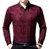 Manlig mode märke casual business slim fit here shirt camisa långärmad blommig social tröjor klänning klänning jersey 8637 210708