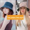 2022 Twee Side Leopard Emmer Hoed voor Dames Omkeerbare Panama Travel Sun Hat Zomer Dames Beach Sun Protection Fisherman Hats Y220301