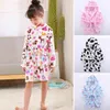 Fashion Long Sleeve Hooded Children's Bathrobe Kids Pajamas Robes Baby Boy Girls 3-8yrs 211105