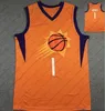 Uomo S-2XL Maglie da basket Devin Booker # 1 2021-22 arancione Nero bianco Maglia da città e pantaloncini