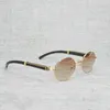 مصمم النظارات الشمسية خمر أسود أبيض جاموس القرن النظارات الشمسية الرجال الخشب الطبيعي واضح نظارات إطار للنساء في الهواء الطلق نظارات مستديرة النظارات 2V09