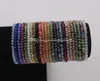 4mm Briolette Crystal Facetterade Rondelle Beads -armband Strand Elastic pärlband Stretchable Bangle Jewelry7796769