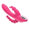 3 em 1 G-Spot Rabbit Anal Dildo Vibrator Adult Sex Toys com 10 modos de vibração para mulheres Recarregável Clitoris Vagina Stimulato