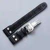 Bekijk bands horlogeband voor IWC Mark -serie echte lederen strap accessoires mannelijke klinknagel polsband 22 mm Black Brown2875959