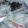 GONTHWID Denim Vestes Hommes Streetwear Graffiti 2021 Hip Hop Casual Patchwork Déchiré Punk Rock Jeans Manteaux Outwear C0325