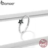 Bamoer 925 Sterling étoile doigt pour les femmes brillant blé oreilles anneaux de mariage bande argent Fine bijoux de noël BSR1609054832