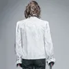 Diabeł moda gotycka lśniąca męska koszulka steampunk czarny biały wspaniały wzór długi rękawy koszule męskie bluzki 201124