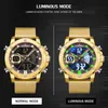 Herren Sport Uhren Luxus Gold Quartz Stahlgurt wasserdichte Militärs Digitalgelenk Uhr Relogio Maskulino