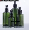 300pcs / lote 150ml Pet Spray Garrafa, Atomizador 150cc plástico escuro garrafa verde com tampas pretas de pulverizador, embalagem cosméticaGood Qty