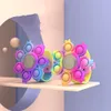 Rainbow Fingertip Gyro Toys Party Favor LED LUMINY BRININY BRINSPAD SILICON SCUNTEEZE Push Bubble Bransoletka zegarek Anti-Stress Toy xx1721673