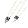 Pendant Necklaces 2021 April Arrival Big Triangle White Green Color Necklace Women's Fashion Jewelry Wholesale