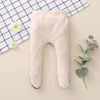 Infant Baby Solid Footies Kids Cotton Splice Footies Pants Toddler Boys Clothes Girls Elastic Trousers Vetement Bebe Casual Outfits