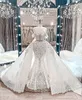 2021 Плюс Размер Арабский Aso Ebi Роскошные Кристаллы Кружева Свадебные Платья Русалка Бисером Свадебные Платья Сексуальные Старинные Свадебные Платья ZJ236