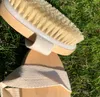 Brosse de bain ovale en bois peau sèche corps santé naturelle poils doux-massage douche brosses à poils SPA corps-brosse sans poignée SN2460