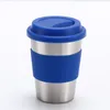 Home Stainless Steel Tumbler Mug with Silicone Lid and Wrap Collapsible Portable Wine Beer Coffee Water Cup