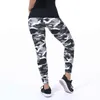 Verão Mulheres Yoga Calças Elastic Sport Camuflage Leggings 3D Imprimir Fino Fino Capris Capris Rápido Calça Seco Skinny Gym Jeggings H1221