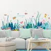 [Shijuehezi] Stickers muraux d'algues bricolage plantes d'eau de poisson décalcomanies murales pour chambre d'enfants chambre de bébé salle de bain décoration de la maison 210308