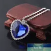 Film di moda TITANIC Collana cuore dell'oceano Cuore di mare con catena di cristallo blu e rosso per il miglior regalo di gioielli per feste da donna Prezzo di fabbrica design esperto Qualità più recente