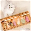 Katbenodigdheden Home Gardencat Speelgoed 7 stks Pet Scratcher Set Teaser Rod met Feather Interactive Mouse Toy Kitten Linnen Slijpklauw Aesories