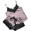 costume lingerie porno Satin Silk Pajamas Bow Nightdress Lingerie Women Underwear Sleepwear Satin Lenceria Sexy Mujer Q0706