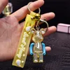 Cartoon Cute Violent Bear Keychain Colorful Acrylic Charm Luggage Pendant Men And Women Car Key Chain Rng Jewelry Wholesale