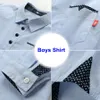 Hot koop kinderen jongens shirts lente mode effen kleur kinderen baby shirts kinderen kleding shirt witte lange mouw 3-12yrs 210306