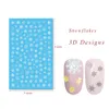 2021 Новый Рождественский ползунок ногтей 3D 3D украшения украшения снежинки ногтей стикер DIY маникюр передавать наклейки фольги Xmas GIF