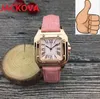 Famous Classic Designer Luxury Fashion Crystal Leather Watches 32mm Women Square Dial Dial