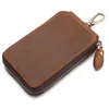 key holder Genuine Leather Vintage men key wallet housekeeper women case smart organizer pouch