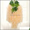 装飾的な花の花輪のレストランのパーティー用品家庭菜園12ピース藤の人工的なぶら下がっている花輪のつるの籐の偽の花弦シル