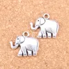 30 Uds. De abalorios de elefante chapados en plata antigua chapados en bronce de dos caras, colgante DIY, collar, pulsera, brazalete, hallazgos 21*18*5mm