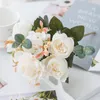 Dekoratif Çiçek Çelenkleri Rose Hidrangea Hybrid Buket Yapay Ev Düğün Dekorasyonu İpek Sahte Çiçek Sonbahar Sonbahar Christm