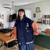 Niedźwiedź kurtka sznurka mężczyźni kobiety wiosna jesienna koreańska koreańska luźna bf japońska kawaii niedźwiedzia mundur baseballowy punkowy streetwear 211025