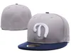 Men's Sport Team Fitted Caps Flat Visor Hip Hop Design Solid Royal Blue Color LAi Golf Peak Street Baseball hats309h