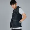 Plus Size 8XL 7XL 6XL Męskie Kamizelki Dżinsowe Bez Rękawów Kowbojskie Kurtki Tank Top Coat Chubby Men Waistcoat Gilet Chalecos Para Hombre