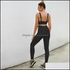 Exercice Fitness Wear Athletic Vêtements de plein air Sports Outdoors Yoga Outfits Patchwork Yogaings Set Sporting Lace Bra Tanks Slim Booty Legg