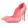 Christian Louboutin CL Mulheres de luxo com fundo vermelho sapatos de salto alto Glitter Rivets triplo preto nu Rosa branco azul-petróleo Couro envernizado camurça moda festa