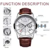 Watches Mens Lige Top Brand Luxury Casual Leather Quartz Men's Watch Business Clock Man Sport Waterproof Date Chronograph 21256i