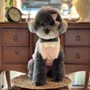 Ins Coreia Primavera e Verão Sling Bichon Teddy Dog Sala de Cão de Algodão Vestidos para Enviar Lace Hairpin