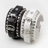 Bracelets de charme CAIYLAAM Punk Style Rivet Cuir pour femmes Rock Bijoux Noir et Blanc Hommes Hip Hop Couple276n